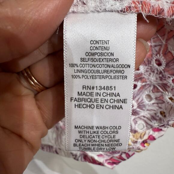 Wayf Maeve Floral Print Eyelet Camisole Sz L NWT - Picture 6 of 12